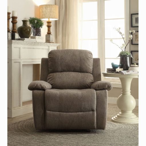 Acme Bina Gray Polished Microfiber Motion Recliner - Image 3