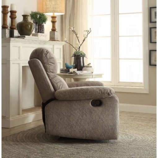 Acme Bina Gray Polished Microfiber Motion Recliner - Image 5