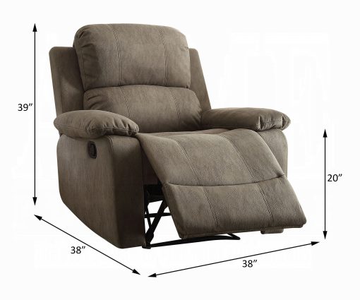 Acme Bina Gray Polished Microfiber Motion Recliner - Image 6