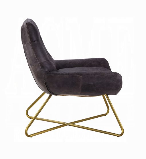 Acme Dhalsim Antique Ebony Top Grain Leather Accent Chair - Image 4