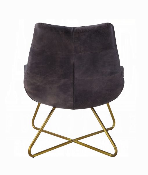 Acme Dhalsim Antique Ebony Top Grain Leather Accent Chair - Image 5