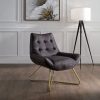 Acme Dhalsim Antique Ebony Top Grain Leather Accent Chair