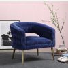 Acme Aistil Blue Velvet & Gold Accent Chair