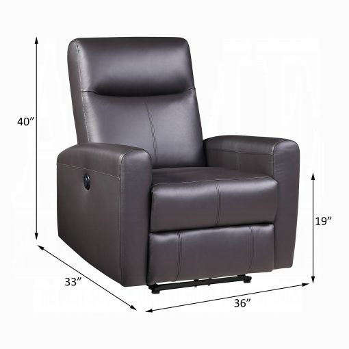 Acme Blane Brown Top Grain Leather Match Power Motion Recliner - Image 8