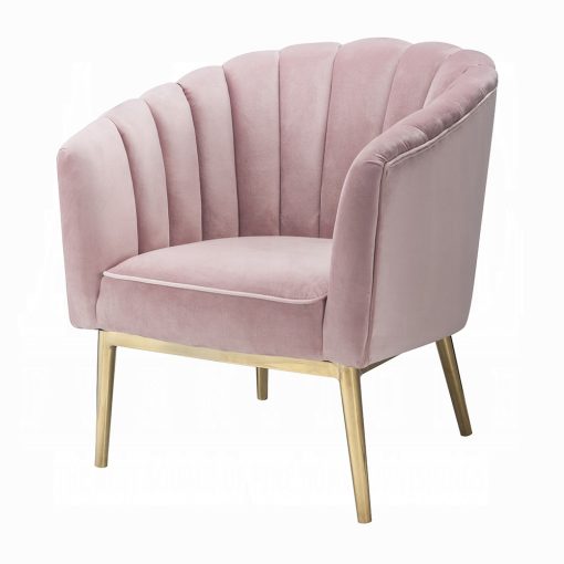 Acme Colla Blush Pink Velvet & Gold Accent Chair - Image 2