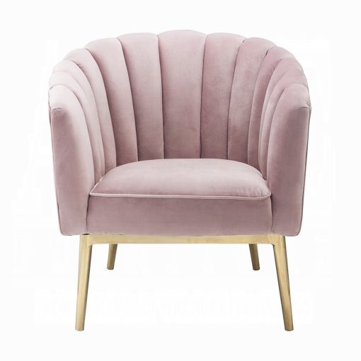 Acme Colla Blush Pink Velvet & Gold Accent Chair - Image 3