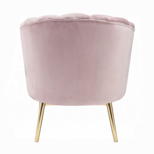 Acme Colla Blush Pink Velvet & Gold Accent Chair - Image 5