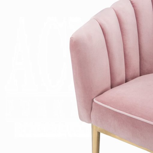 Acme Colla Blush Pink Velvet & Gold Accent Chair - Image 6
