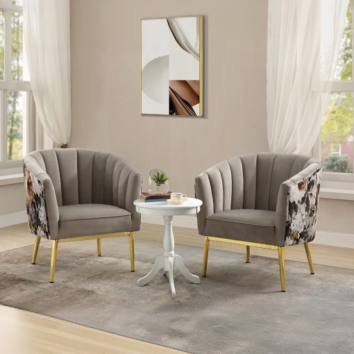 Acme Colla Gray Velvet & Gold Accent Chair