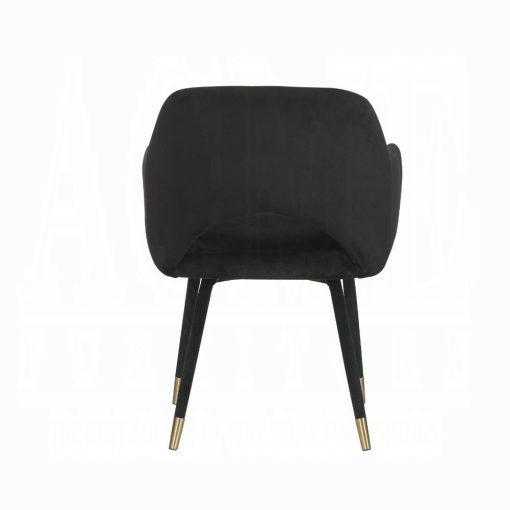 Acme Applewood Black Velvet & Gold Accent Chair - Image 5
