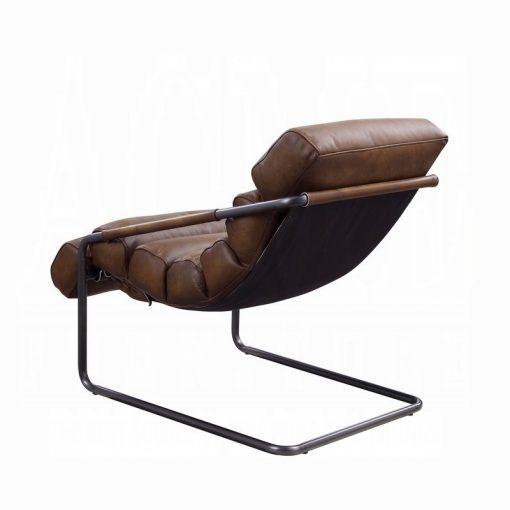 Acme Dolgren Sahara Top Grain Leather & Matt Iron Accent Chair - Image 5