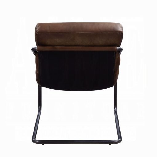 Acme Dolgren Sahara Top Grain Leather & Matt Iron Accent Chair - Image 6