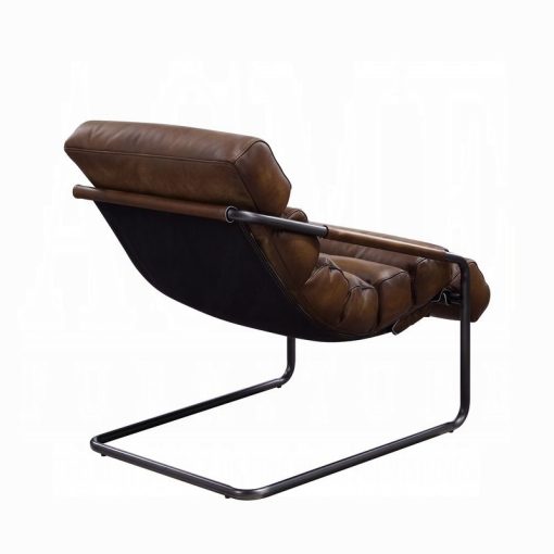 Acme Dolgren Sahara Top Grain Leather & Matt Iron Accent Chair - Image 7