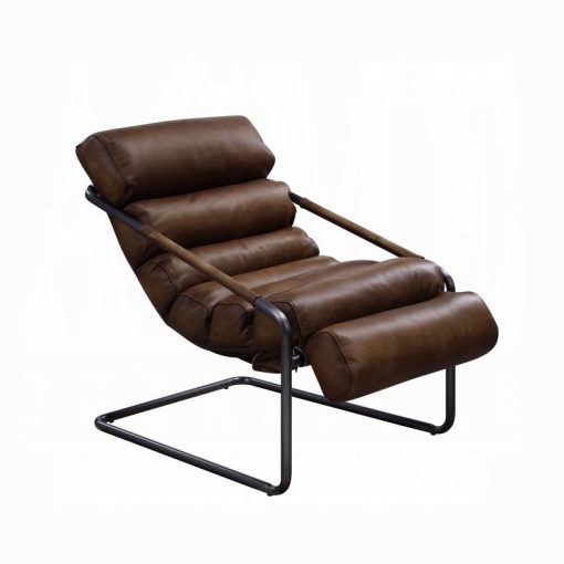 Acme Dolgren Sahara Top Grain Leather & Matt Iron Accent Chair - Image 9