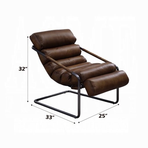 Acme Dolgren Sahara Top Grain Leather & Matt Iron Accent Chair - Image 10