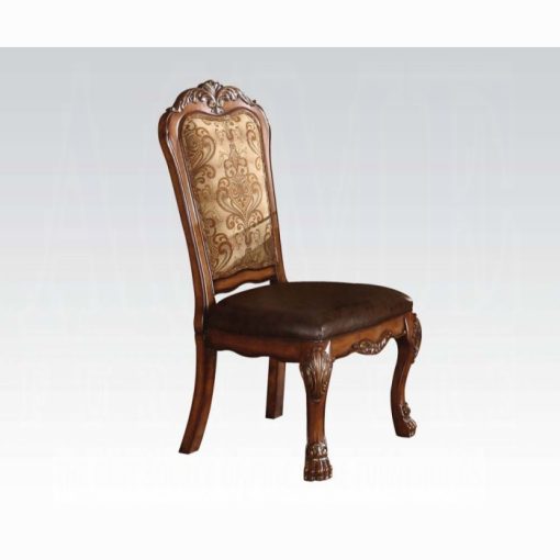 Acme Dresden Synthetic Leather & Cherry Oak Side Chair - Set of 2