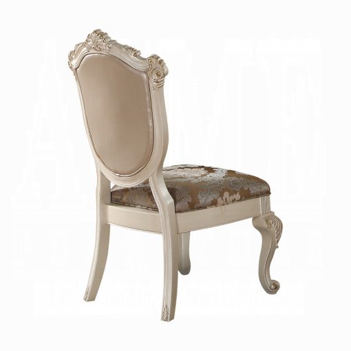 Acme Chantelle Rose Gold Synthetic Leather & Pearl Beige Side Chair - Image 2