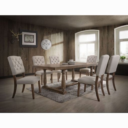 Acme Bernard Weathered Oak Dining Table