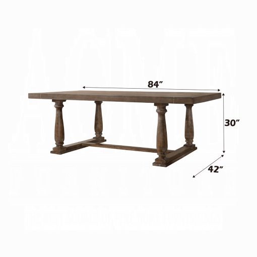 Acme Bernard Weathered Oak Dining Table - Image 2
