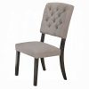 Acme Bernard Beige Linen & Weathered Gray Oak Side Chair - Set of 2