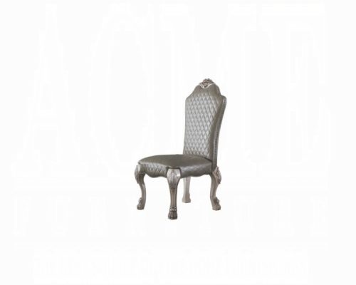 Acme Dresden Vintage Bone White & Synthetic Leather Side Chair - Set of 2