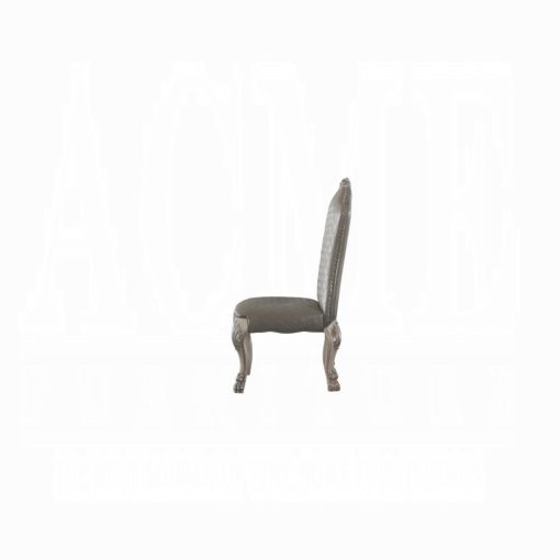 Acme Dresden Vintage Bone White & Synthetic Leather Side Chair - Set of 2 - Image 3