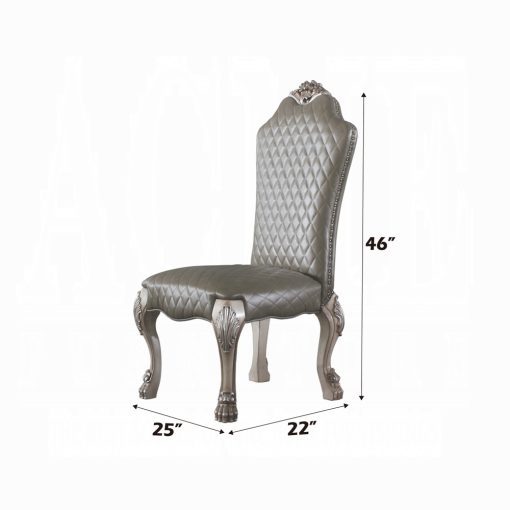 Acme Dresden Vintage Bone White & Synthetic Leather Side Chair - Set of 2 - Image 5