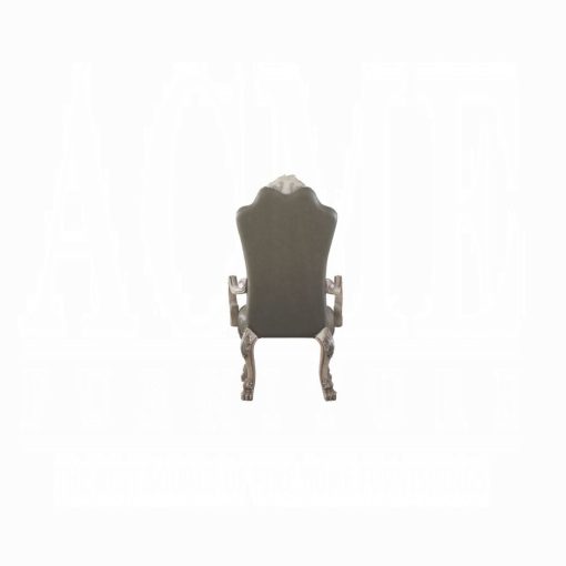 Acme Dresden Vintage Bone White & Synthetic Leather Arm Chair - Set of 2 - Image 4