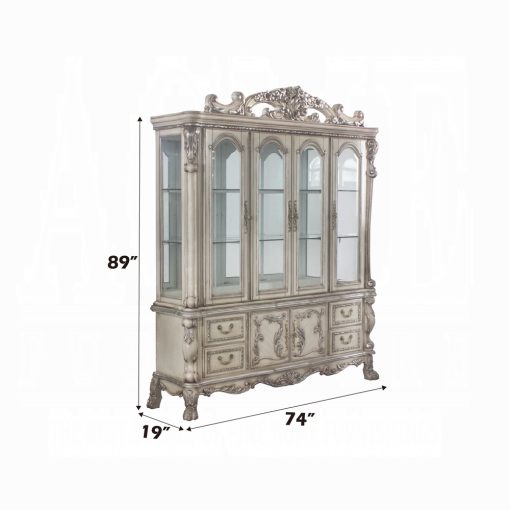 Acme Dresden Vintage Bone White Buffet & Hutch - Image 6