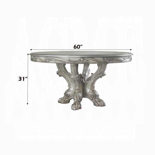 Acme Dresden Vintage Bone White Round Dining Table - Image 5