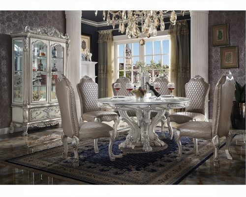 Acme Dresden Vintage Bone White Round Dining Table