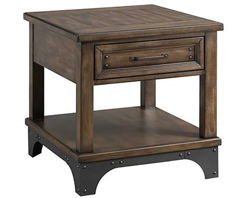 Intercon Whiskey River Gunpowder Grey End Table