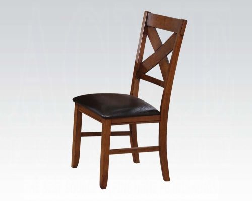 Acme Apollo Espresso Synthetic Leather & Walnut Side Chair - Set of 2