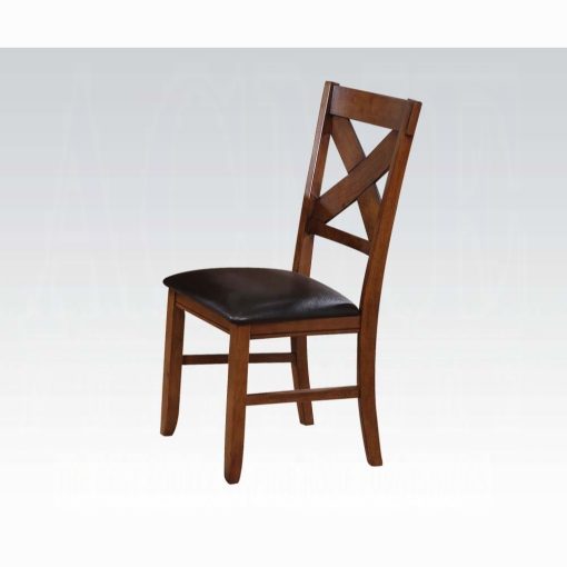 Acme Apollo Espresso Synthetic Leather & Walnut Side Chair - Set of 2