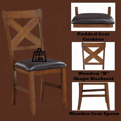 Acme Apollo Espresso Synthetic Leather & Walnut Side Chair - Set of 2 - Image 3