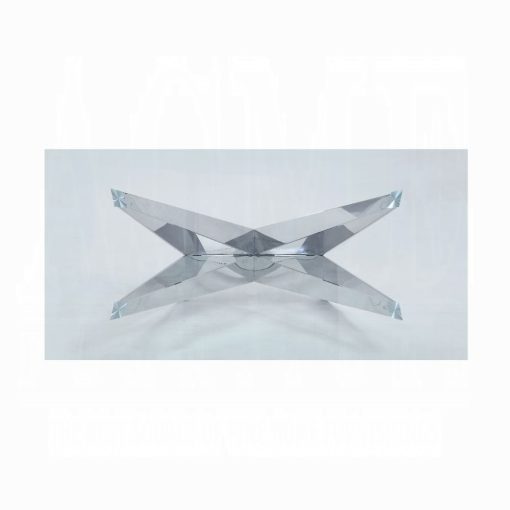 Acme Dekel Clear Glass Top & Stainless Steel Dining Table - Image 4
