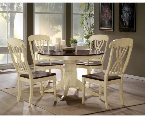 Acme Dylan Buttermilk & Oak Side Chair - Set of 2