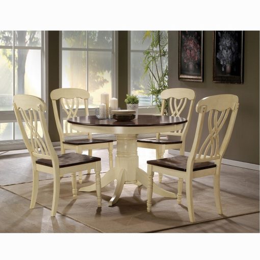 Acme Dylan Buttermilk & Oak Side Chair - Set of 2