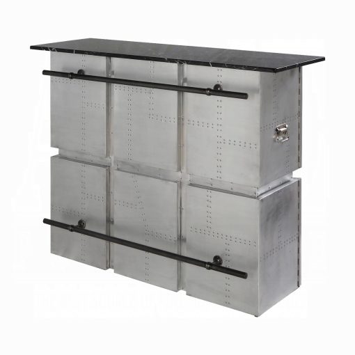 Acme Brancaster Aluminum Bar Table with Marble Top - Image 3