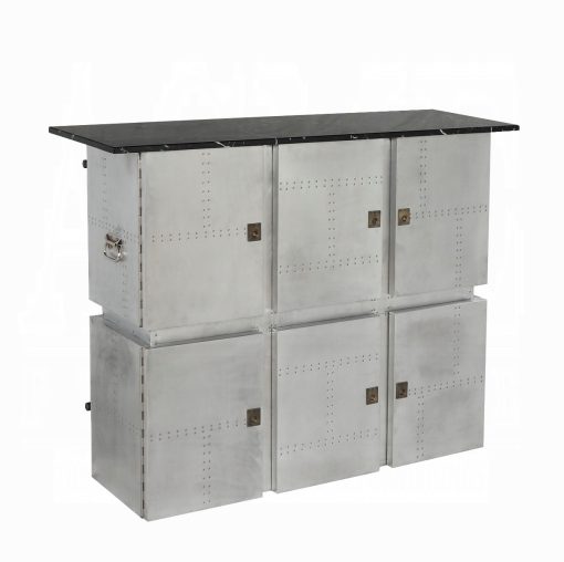 Acme Brancaster Aluminum Bar Table with Marble Top - Image 4
