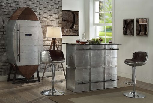Acme Brancaster Aluminum Bar Table with Marble Top - Image 8