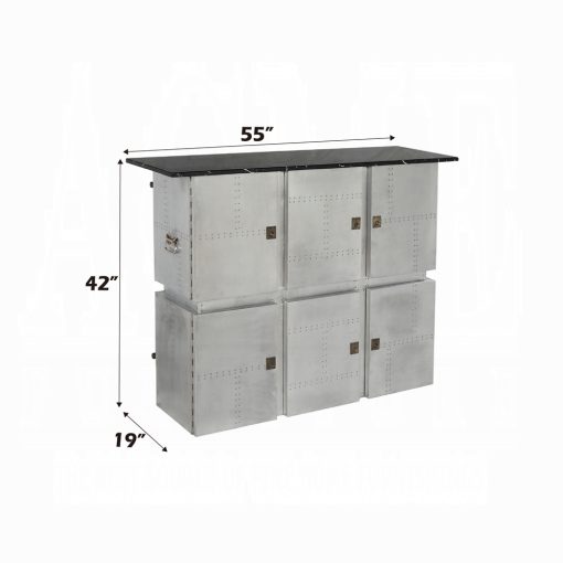 Acme Brancaster Aluminum Bar Table with Marble Top - Image 9