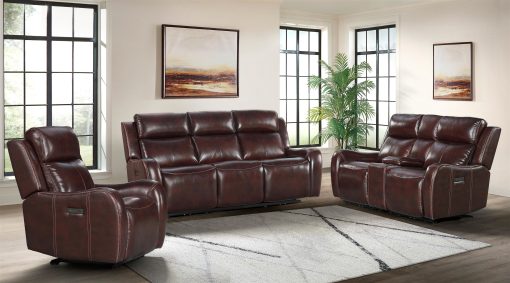 Intercon Wainwright Dual-Power Sofa | Reddish Brown - Image 5
