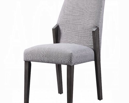Acme Belay Gray Fabric & Gray Oak Side Chair - Set of 2