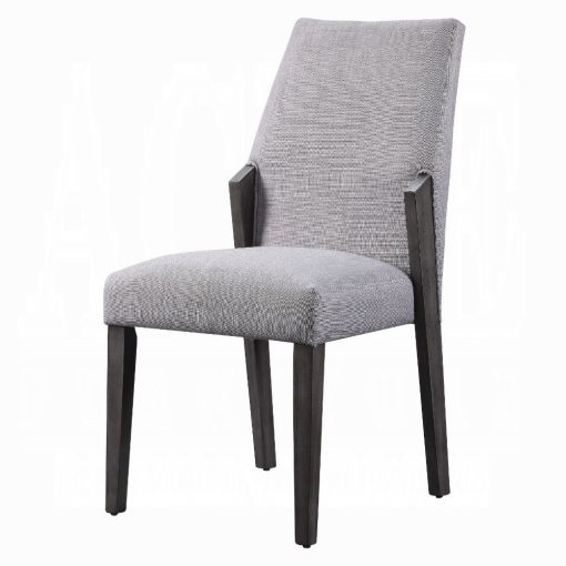 Acme Belay Gray Fabric & Gray Oak Side Chair - Set of 2
