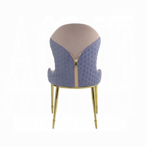 Acme Caolan Tan, Lavender Fabric & Gold Side Chair - Set of 2 - Image 5