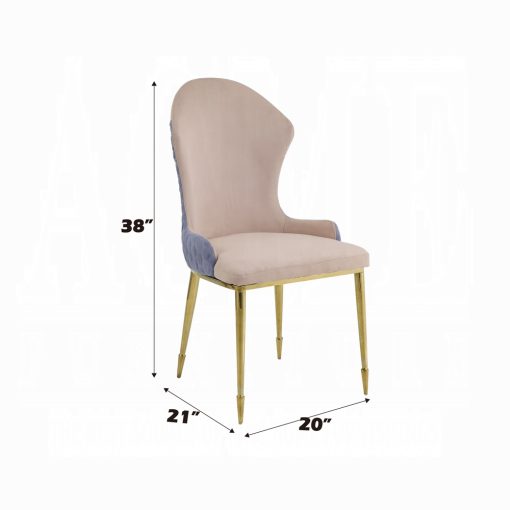Acme Caolan Tan, Lavender Fabric & Gold Side Chair - Set of 2 - Image 6