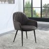 Acme Caspian Dark Gray Fabric & Black Side Chair - Set of 2