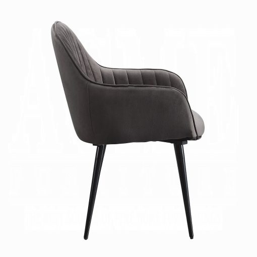 Acme Caspian Dark Gray Fabric & Black Side Chair - Set of 2 - Image 4