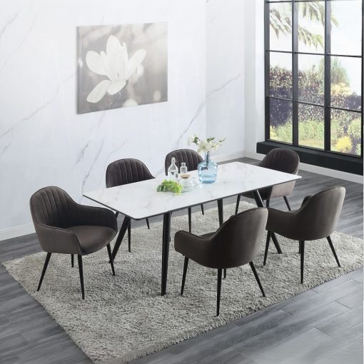 Acme Caspian Dark Gray Fabric & Black Side Chair - Set of 2 - Image 7